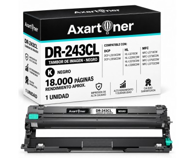 Compatible Brother DR243CL / DR-243 Negro Tambor de Imagen (Drum) para DCP-L3510CDW, DCP-L3550CDW, HL-L3210CW, HL-L3230CDW, HL-L3270CDW, HL-L3280CDW, MFC-L3710CW, MFC-L3730CDN, MFC-L3750CDW, MFC-L3770CDW