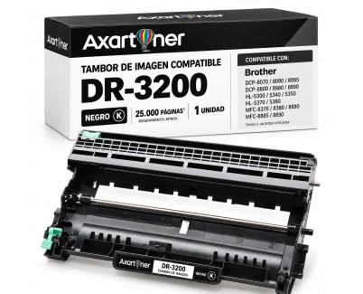 Compatible Brother DR3200 Negro Tambor de Imagen (Drum) para Brother DCP-8070D DCP-8085DN HL-5340D HL-5340DL HL-5350DN HL-5350DNLT HL-5370DW HL-5380DN MFC-8370DN MFC-8380DN MFC-8880DN MFC-8890DW