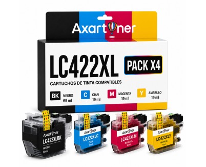 Compatible Brother LC-422XL Pack de 4 Cartuchos de Tinta LC422XLVAL para Brother MFC-J5340DW, MFC-J5345DW, MFC-J5740DW, MFC-J6540DW, MFC-J6940DW