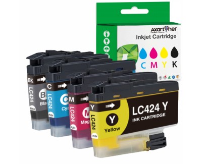 Compatible Brother LC-424 Pack de 4 Cartuchos de Tinta LC424VAL para Brother DCP-J1200DW / DCP-J1200W