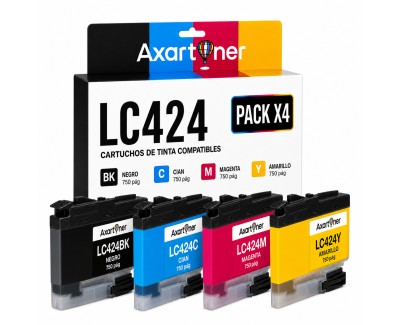 Compatible Brother LC-424 Pack de 4 Cartuchos de Tinta LC424VAL para Brother DCP-J1200DW / DCP-J1200W / Brother DCP-J1200WE