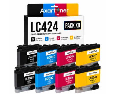 Compatible Brother LC-424 Pack de 8 Cartuchos de Tinta LC424VAL para Brother DCP-J1200DW / DCP-J1200W / Brother DCP-J1200WE