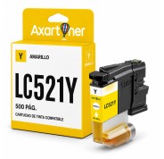 Compatible Brother LC-521 Amarillo Cartucho de Tinta Pigmentada LC521Y para Brother DCP-J1260W / DPC-J1310DW / DCP-J1360DW / DCP-J1460DW