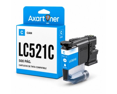 Compatible Brother LC-521 Cyan Cartucho de Tinta Pigmentada LC521C para Brother DCP-J1260W / DPC-J1310DW / DCP-J1360DW / DCP-J1460DW