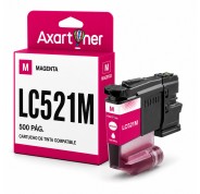 Compatible Brother LC-521 Magenta Cartucho de Tinta Pigmentada LC521M para Brother DCP-J1260W / DPC-J1310DW / DCP-J1360DW / DCP-J1460DW
