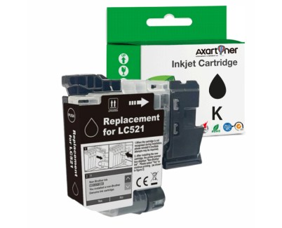 Compatible Brother LC-521 Negro Cartucho de Tinta Pigmentada LC521BK para Brother DCP-J1260W / DPC-J1310DW / DCP-J1360DW / DCP-J1460DW