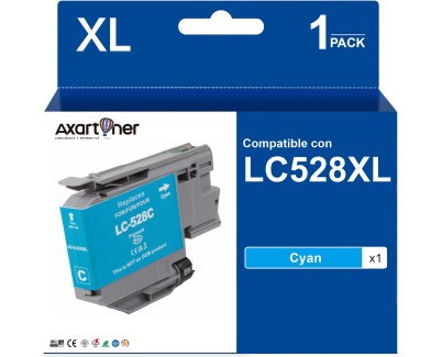 Compatible Brother LC-528XL Cyan Cartucho de Tinta LC528XLC para Brother MFC-J6975DW MFC-J6977DW
