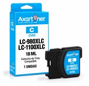 Compatible  Brother LC-980XL / LC-1100XL Cyan Cartucho de Tinta LC980C / LC1100C