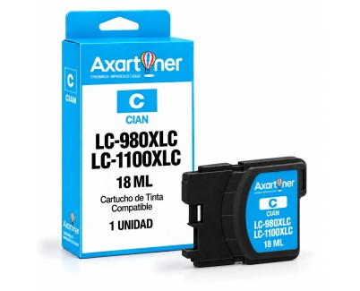 Compatible  Brother LC-980XL / LC-1100XL Cyan Cartucho de Tinta LC980C / LC1100C