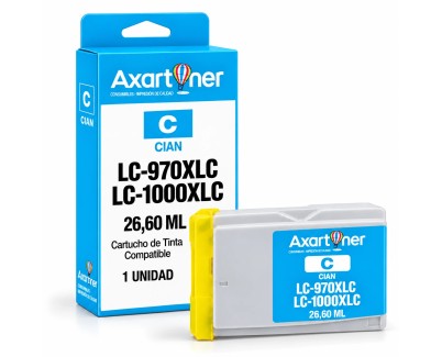 Compatible Brother LC1000XL / LC970XL Cyan Cartucho de Tinta LC-1000C / LC-970C