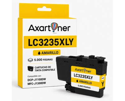 Compatible BROTHER LC3235XL / LC3233 Amarillo Cartucho de Tinta Pigmentada LC-3235XLY / LC-3233Y para DCP-J1100DW, MFC-J1300DW