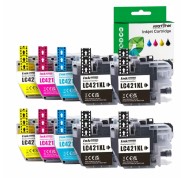 Compatible Brother LC421XL Pack de 10 Cartuchos de Tinta - LC421XLVAL para Brother DCP-J1050DW / DCP-J1140DW / MFC-J1010DW