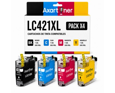 Compatible Brother LC421XL Pack de 4 Cartuchos de Tinta - LC421XLVAL para Brother DCP-J1050DW / DCP-J1140DW / MFC-J1010DW