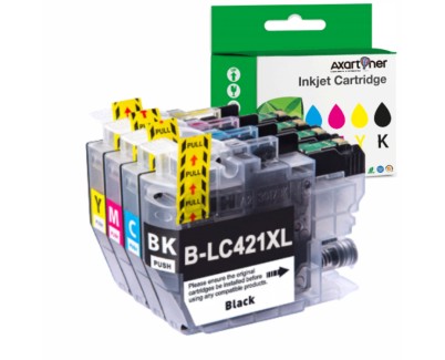 Compatible Brother LC421XL Pack de 4 Cartuchos de Tinta - LC421XLVAL para Brother DCP-J1050DW / DCP-J1140DW / MFC-J1010DW