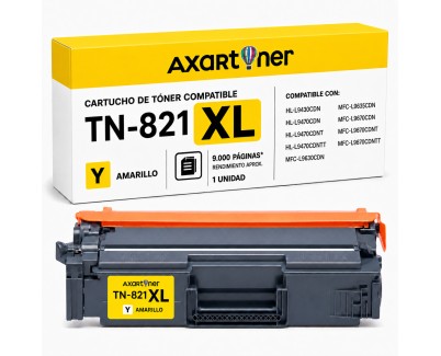 Compatible Brother TN-821XL Amarillo Cartucho de Toner TN821XLY para Brother HL-L9430CDN / HL-L9470CDN / MFC-L9630CDN / MFC-L9670CDN