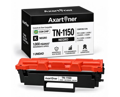 Compatible Brother TN1150 Negro Cartucho de Toner para Brother DCP-L1640W / DCP-L1642W / DCP-L1642WXL / DCP-L1660W / HL-L1240W / HL-L1242W / HL-L1242WXL