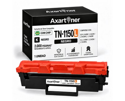 Compatible Brother TN1150L Negro Cartucho de Toner para Brother DCP-L1640W / DCP-L1642W / DCP-L1642WXL / DCP-L1660W / HL-L1240W / HL-L1242W / HL-L1242WXL
