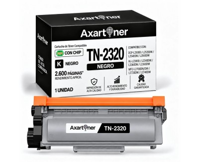 Compatible Brother TN2320 Negro Cartucho de Toner para Brother MFC-L2700DW HL-L2300D HL-L2340DW DCP-L2520DW DCP-L2500D DCP-L2540DN MFC-L2720DW MFC-L2740DW