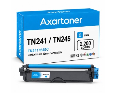 Compatible Brother TN241 / TN245 TN-241C / TN-245C Cyan Cartucho de Toner para Brother DCP: 9015CDW 9017CDW 9020CDW 9022CDW / HL: 3140CW 3142CW 3150CDW 3152CDW 3170CDW 3172CDW / MFC: 9140CDN 9142CDN 9330CDW 9332CDW 9340CDW 9342CDW