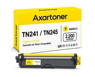 Compatible Brother TN241 / TN245 TN-241Y / TN-245Y Amarillo Cartucho de Toner para Brother DCP: 9015CDW 9017CDW 9020CDW 9022CDW / HL: 3140CW 3142CW 3150CDW 3152CDW 3170CDW 3172CDW / MFC: 9140CDN 9142CDN 9330CDW 9332CDW 9340CDW 9342CDW