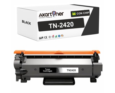 Compatible Brother TN2420 Negro - CON CHIP - Cartucho de Toner TN-2420 para Brother HL-L2310D HL-L2350DN HL-L2370DN HL-L2375DW DCP-L2510D DCP-L2530DW MFC-L2710DN MFC-L2730DW MFC-L2750DW