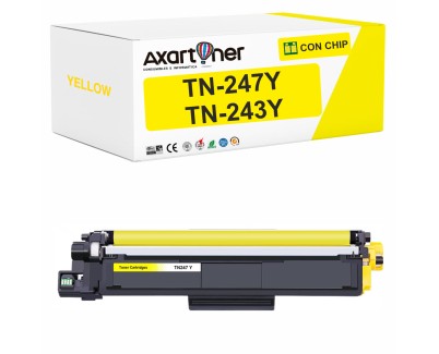 Compatible Brother TN247 / TN243 Amarillo Cartucho de Toner TN247Y / TN243Y para DCP-L3510CDW, DCP-L3550CDW, HL-L3210CW, HL-L3230CDW, HL-L3270CDW, HL-L3280CDW, MFC-L3710CW, MFC-L3730CDN, MFC-L3750CDW, MFC-L3770CDW