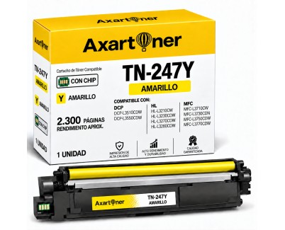 Compatible Brother TN247 / TN243 Amarillo Cartucho de Toner TN247Y / TN243Y para DCP-L3510CDW, DCP-L3550CDW, HL-L3210CW, HL-L3230CDW, HL-L3270CDW, HL-L3280CDW, MFC-L3710CW, MFC-L3730CDN, MFC-L3750CDW, MFC-L3770CDW