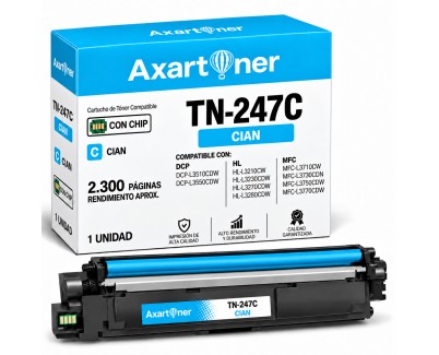 Compatible Brother TN247 / TN243 Cyan Cartucho de Toner TN247C / TN243C para DCP-L3510CDW, DCP-L3550CDW, HL-L3210CW, HL-L3230CDW, HL-L3270CDW, HL-L3280CDW, MFC-L3710CW, MFC-L3730CDN, MFC-L3750CDW, MFC-L3770CDW