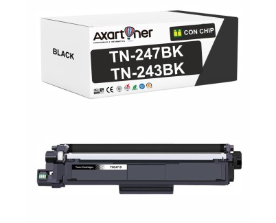 Compatible Brother TN247 / TN243 Negro Cartucho de Toner TN247BK / TN243BK para DCP-L3510CDW, DCP-L3550CDW, HL-L3210CW, HL-L3230CDW, HL-L3270CDW, HL-L3280CDW, MFC-L3710CW, MFC-L3730CDN, MFC-L3750CDW, MFC-L3770CDW