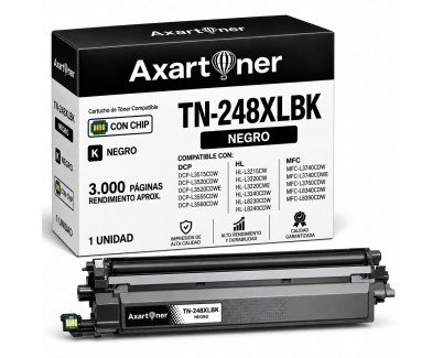 Compatible Brother TN248XL / TN-248XLBK Negro Cartucho de Toner para Brother DCP-L: 3515CDW 3520CDW 3520CDWE 3555CDW 3560CDW / HL-L: 3215CW 3220CW 3220CWE 3240CDW 8230CDW 8240CDW / MFC-L: 3740CDW 3740CDWE 3760CDW 8340CDW 8390CDW
