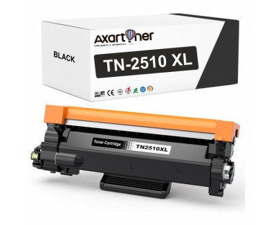 Compatible Brother TN2510XL / TN2510 - con chip - Negro Cartucho de Toner para Brother DCP-L2610 / DCP-L2627 / DCP-L2660 / DCP-L2665 / HL-L2400 / HL-L2445 / HL-L2447 / MFC-L2800 / MFC-L2827 / MFC-L2860
