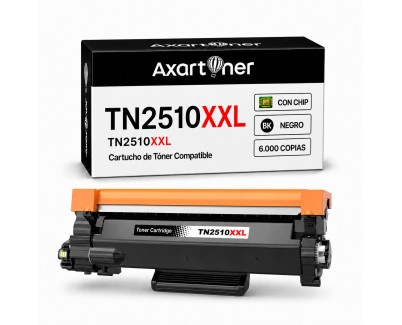 Compatible Brother TN2510XXL Negro Cartucho de Toner para Brother DCP-L2620 / DCP-L2627 / DCP-L2660 / DCP-L2665 / HL-L2400 / HL-L2445 / HL-L2447 / MFC-L2800 / MFC-L2827 / MFC-L2835 / MFC-L2860 / MFC-L2960 / MFC-L2980