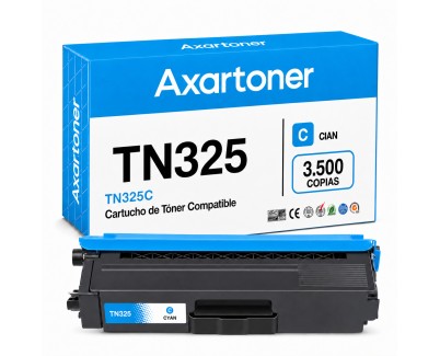 Compatible Brother TN325 Cyan Cartucho de Toner TN-325C para DCP-9055CDN, DCP-9270CDN, HL-4140CN, HL-4150CDN, HL-4570CDW, HL-4570CDWT, MFC-9460CDN, MFC-9465CDN, MFC-9560CDW, MFC9970CDW
