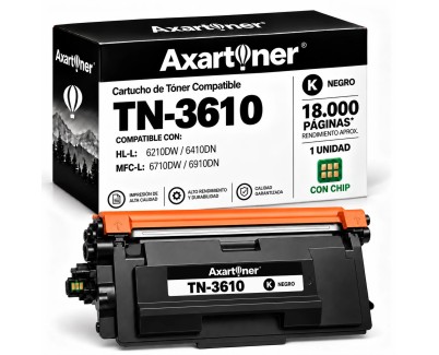 Compatible Brother TN3610 Negro Cartucho de Toner para HL-L6210DW / HL-L6410DN / MFC-L6710DW / MFC-L6910DN