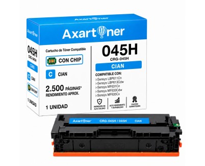 Compatible Canon 045H Cyan Cartucho de Toner 1245C002 / 1241C002 para i-Sensys LBP611, LBP612, LBP613, MF631, MF632, MF633, MF634, MF635