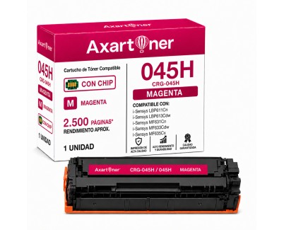 Compatible Canon 045H Magenta Cartucho de Toner 1244C002 / 1240C002 para i-Sensys LBP611, LBP612, LBP613, MF631, MF632, MF633, MF634, MF635