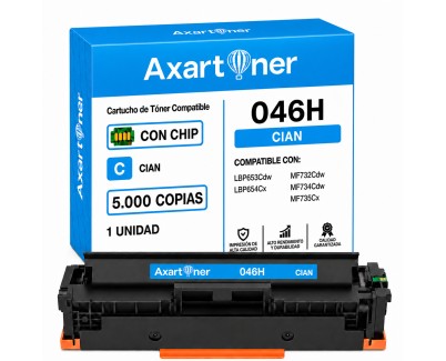 Compatible Canon 046H / 046 Cyan Cartucho de Toner 1253C002 / 1249C002 para i-Sensys LBP653Cdw LBP654Cx MF732Cdw MF734Cdw MF735Cx