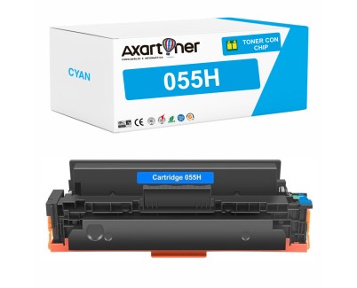 Compatible Canon 055H - con chip - Cyan Cartucho de Toner 3019C002 / 3015C002 para Canon i-Sensys LBP662Cdw LBP663Cdw LBP664Cx MF742Cdw MF744Cdw MF746Cx