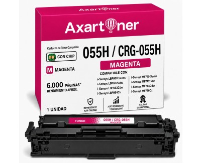 Compatible Canon 055H - con chip - Magenta Cartucho de Toner 3018C002 / 3014C002 para Canon i-Sensys LBP662Cdw LBP663Cdw LBP664Cx MF742Cdw MF744Cdw MF746Cx