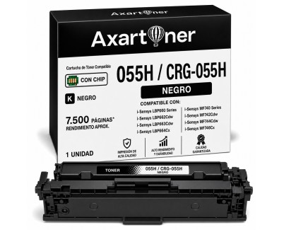 Compatible Canon 055H - con chip - Negro Cartucho de Toner 3020C002 / 3016C002 para Canon i-Sensys LBP662Cdw LBP663Cdw LBP664Cx MF742Cdw MF744Cdw MF746Cx
