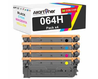 Compatible Pack x4 Canon 064H - Con Chip Cartuchos de Toner para Canon i-SENSYS LBP722cdw MF832cdw MF842cdw