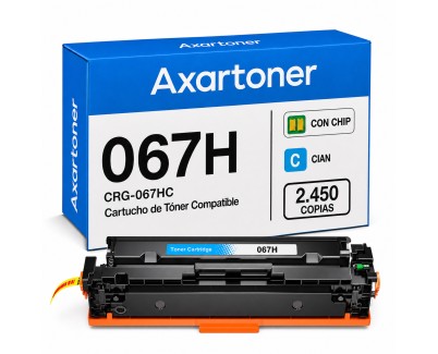 Compatible Canon 067H / 5105C002 - con chip - Cyan Cartucho de Toner para Canon i-SENSYS LBP631Cw / LBP633Cdw / MF651Cw / MF655Cdw / MF657Cdw