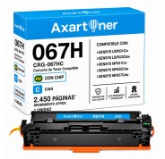 Compatible Canon 067H / 5105C002 - con chip - Cyan Cartucho de Toner para Canon i-SENSYS LBP631Cw / LBP633Cdw / MF651Cw / MF655Cdw / MF657Cdw
