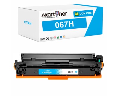 Compatible Canon 067H / 5105C002 - con chip - Cyan Cartucho de Toner para Canon i-SENSYS LBP631Cw / LBP633Cdw / MF651Cw / MF655Cdw / MF657Cdw