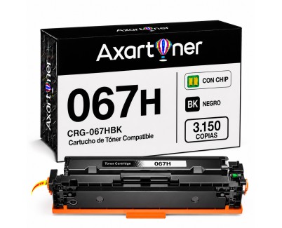 Compatible Canon 067H / 5106C002 - con chip - Negro Cartucho de Toner para Canon i-SENSYS LBP631Cw / LBP633Cdw / MF651Cw / MF655Cdw / MF657Cdw