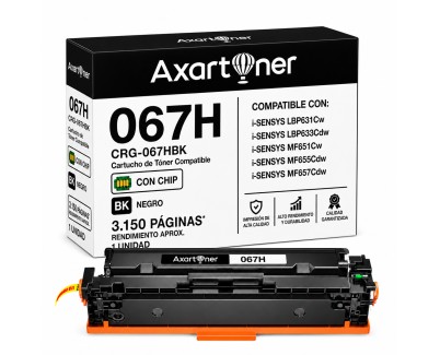 Compatible Canon 067H / 5106C002 - con chip - Negro Cartucho de Toner para Canon i-SENSYS LBP631Cw / LBP633Cdw / MF651Cw / MF655Cdw / MF657Cdw