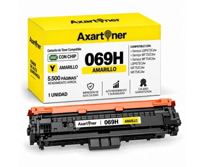 Compatible Canon 069H / 5095C002 - con chip - Amarillo Cartucho de Toner para I-Sensys LBP673Cdw / MF752Cdw / MF754Cdw