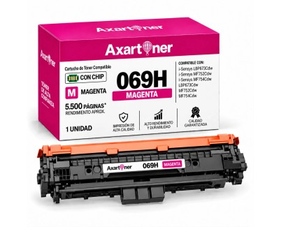Compatible Canon 069H / 5096C002 - con chip - Magenta Cartucho de Toner para I-Sensys LBP673Cdw / MF752Cdw / MF754Cdw