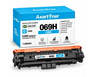 Compatible Canon 069H / 5097C002 - con chip - Cyan Cartucho de Toner para I-Sensys LBP673Cdw / MF752Cdw / MF754Cdw