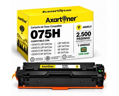 Compatible Canon 075H Amarillo Cartucho de Toner 6366C002 / 6362C002 para Canon i-SENSYS LBP646Cdw / LBP647Cdw / MF664Cdw / MF667Cdw